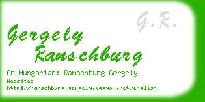 gergely ranschburg business card